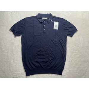 NEW Collars And Co Silk Blend Short Sleeve Polo Shirt - Mens Size Large NWT